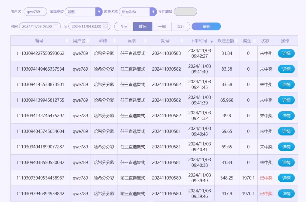 「2024/11/3」哈希分分彩 单日赢20982投注记录(附提款记录)