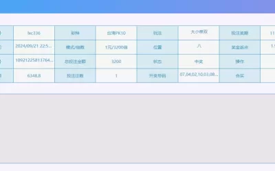 「2024/9/21」台湾PK10当日赢38580投注记录