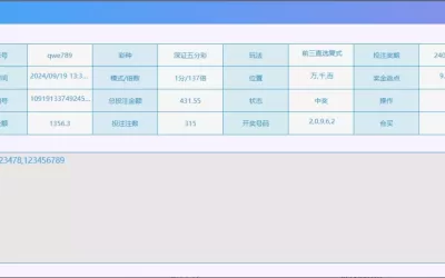 「2024/9/19」深证五分彩当日赢29828投注记录